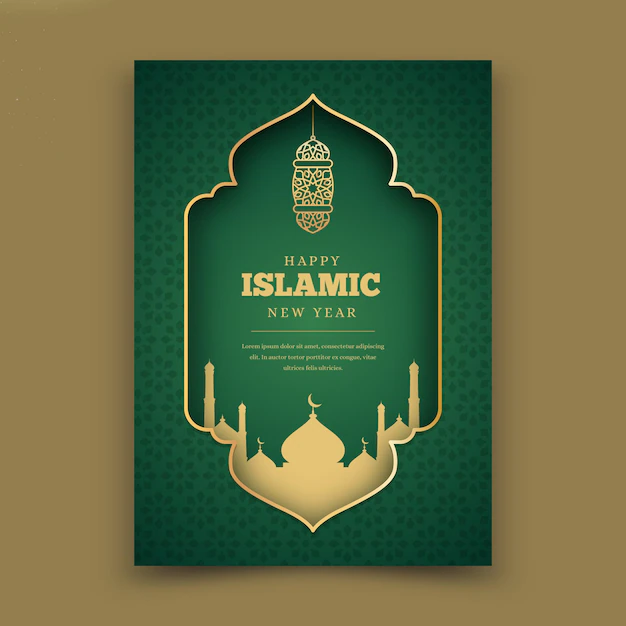 Free Vector | Flat islamic new year poster