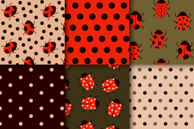 Free Vector | Flat ladybug pattern design