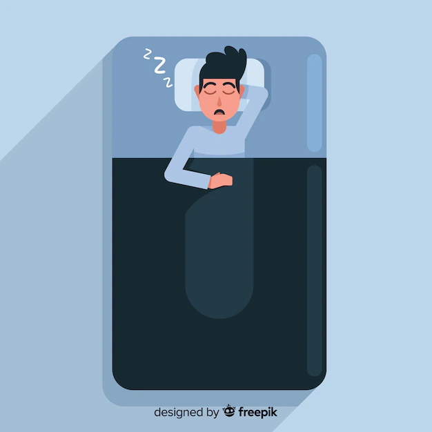 Free Vector | Flat person sleeping in bed background