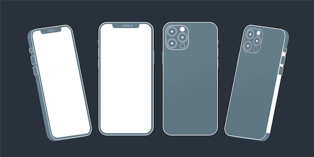 Free Vector | Flat smartphone in different perspectives