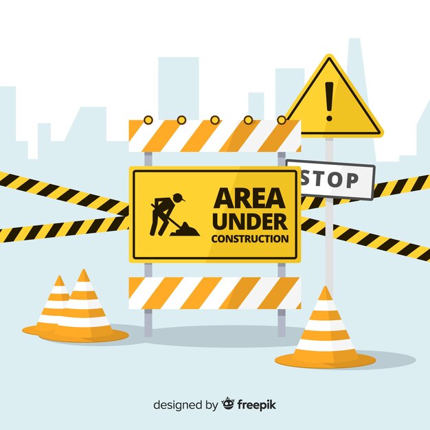 Free Vector | Flat under construction sign