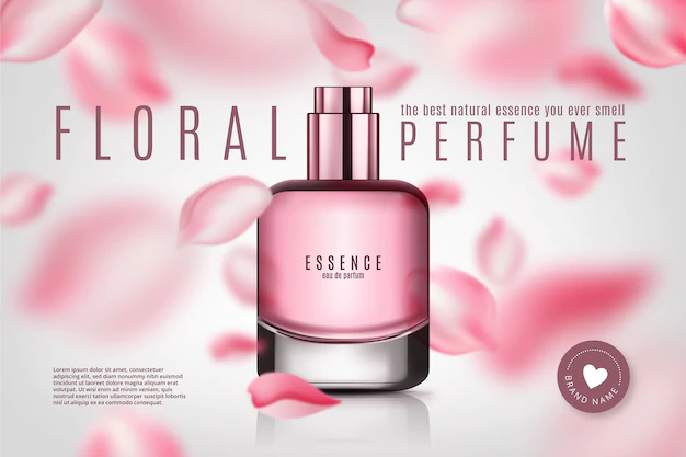 Free Vector | Floral perfume ad