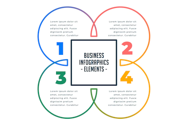 Free Vector | Four steps business infographics template