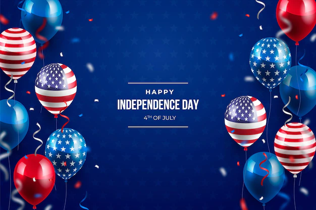 Free Vector | Frealistic 4th of july independence day balloons background