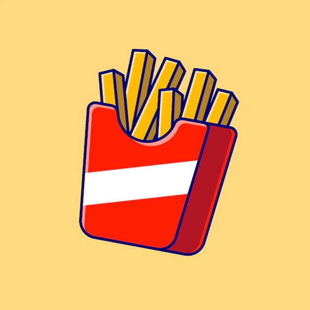 Free Vector | French fries cartoon  icon illustration. fast food icon concept isolated  . flat cartoon style