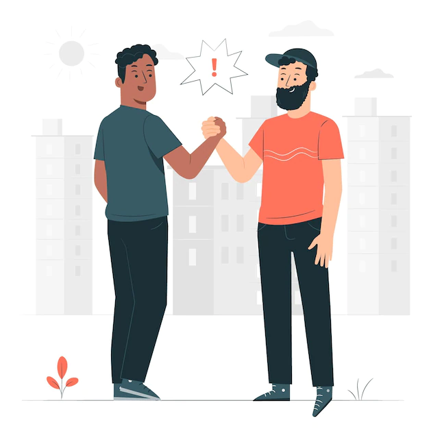 Free Vector | Friendly handshake concept illustration