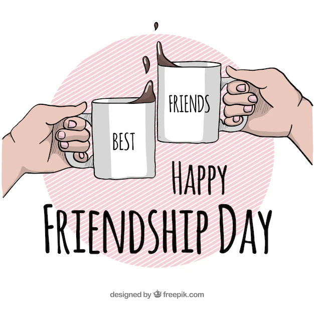 Free Vector | Friendship day background with coffee cups