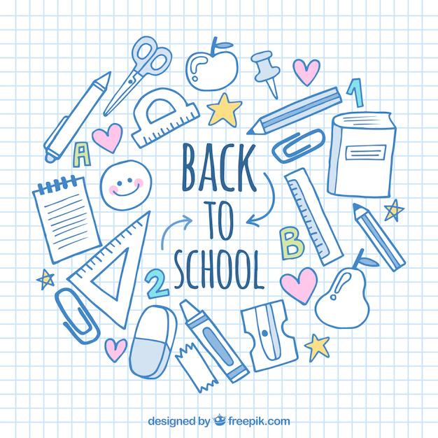Free Vector | Fun background with hand drawn school elements
