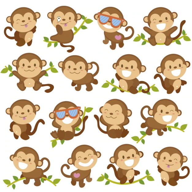 Free Vector | Funny monkey cartoons