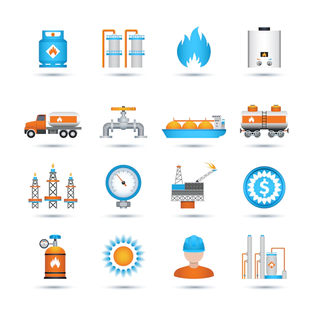 Free Vector | Gas icons set