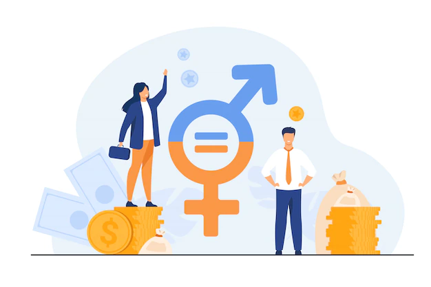 Free Vector | Gender wage equality in business