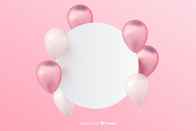 Free Vector | Glossy tridimensional balloon background with blank banner