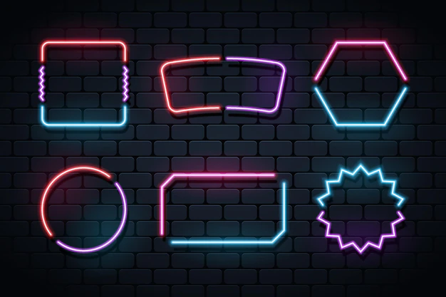 Free Vector | Glowing neon frame collection