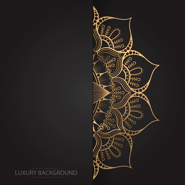 Free Vector | Gold vintage greeting card on a black background