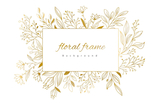 Free Vector | Golden floral plants frame