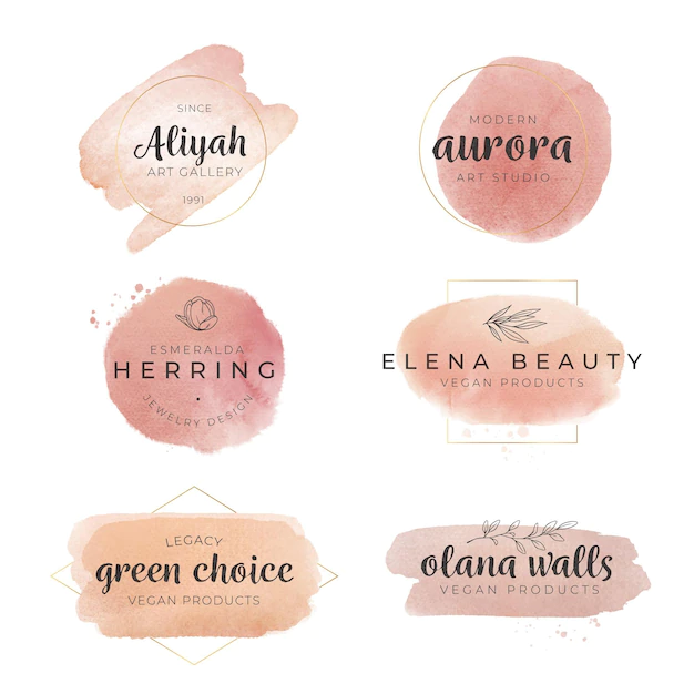 Free Vector | Golden frames watercolor stains collection