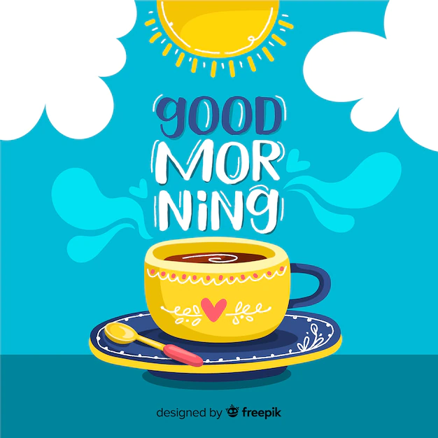 Free Vector | Good morning lettering decorative background