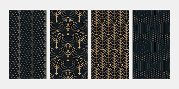 Free Vector | Gradient art deco seamless pattern collection