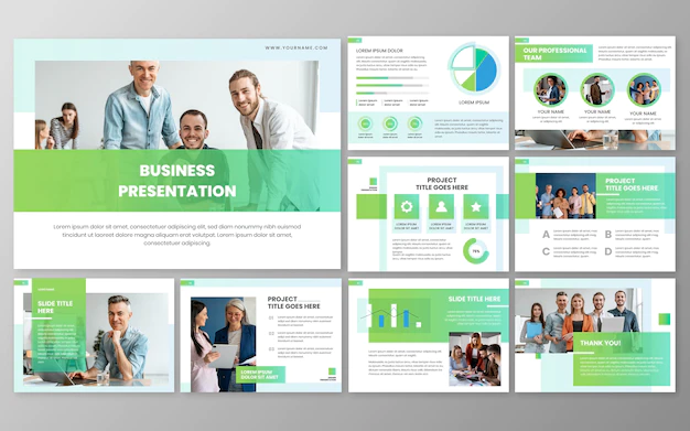 Free Vector | Gradient business presentation templates