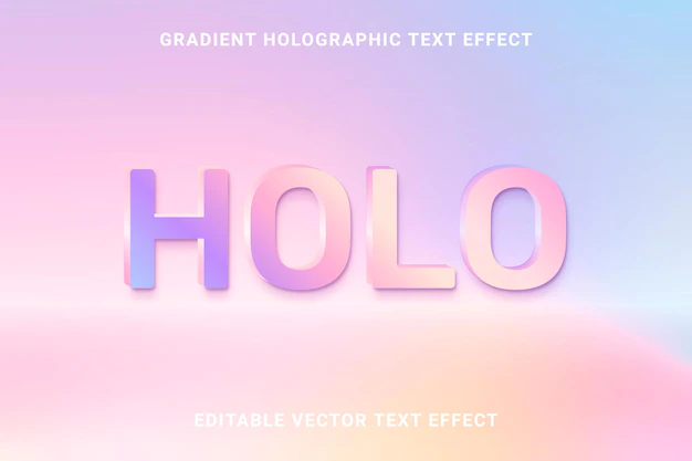 Free Vector | Gradient holographic editable vector text effect