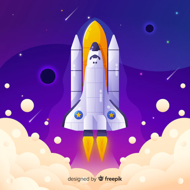 Free Vector | Gradient rocket background