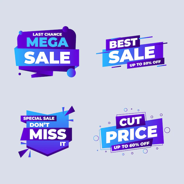 Free Vector | Gradient sale badges collection