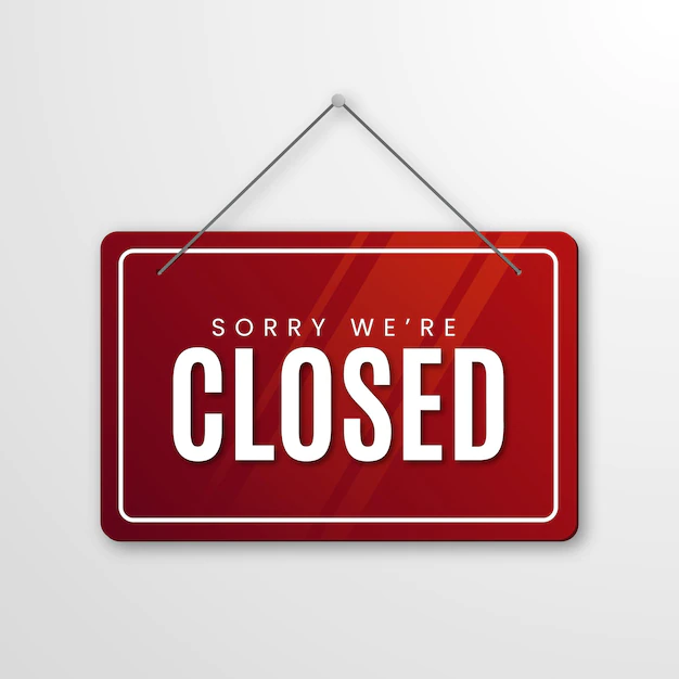Free Vector | Gradient sorry, we're closed signboard