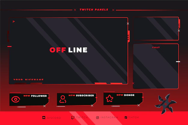 Free Vector | Gradient twitch panels