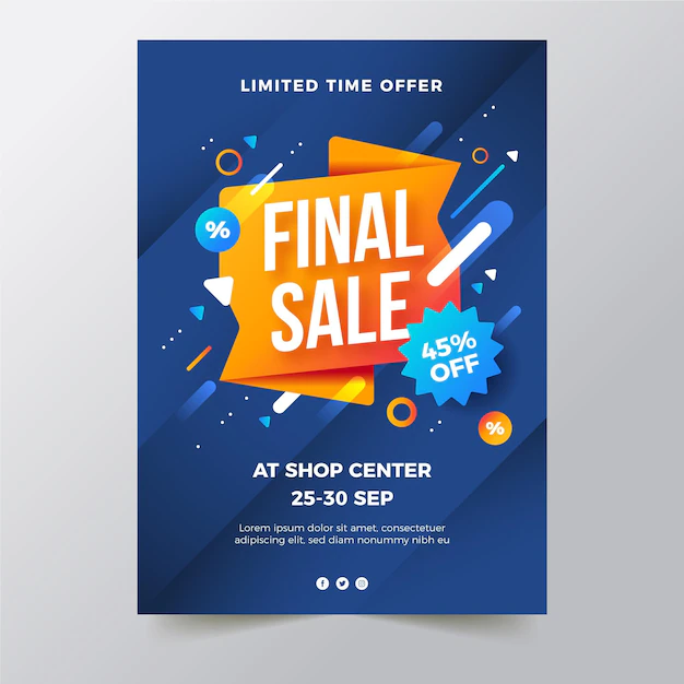 Free Vector | Gradient vertical sale poster template