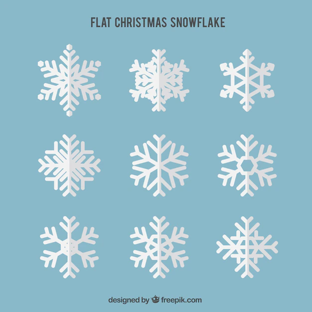 Free Vector | Great pack of flat snowflakes