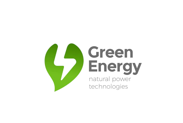 Free Vector | Green alternative energy power logo.