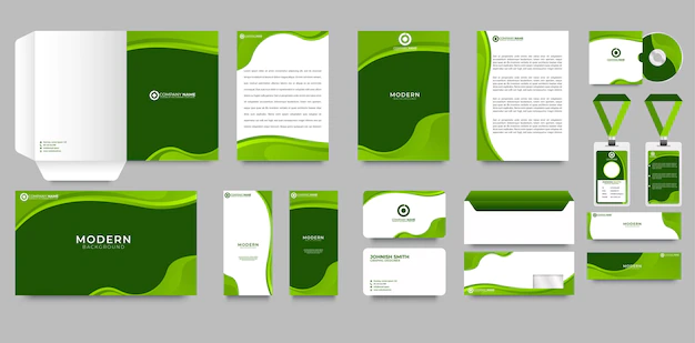 Free Vector | Green corporate identity design template