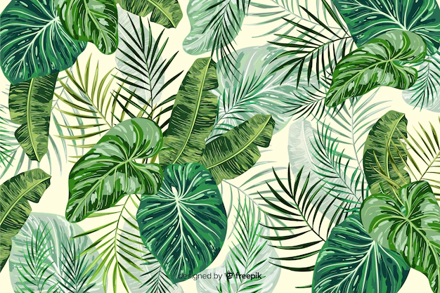 Free Vector | Green tropical leaves decorative background