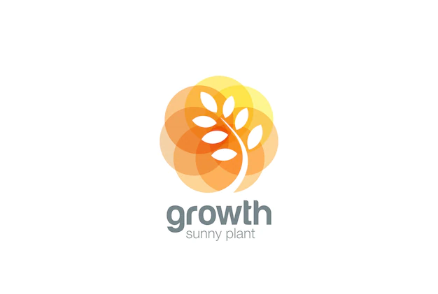 Free Vector | Growing plant logo negative space style.