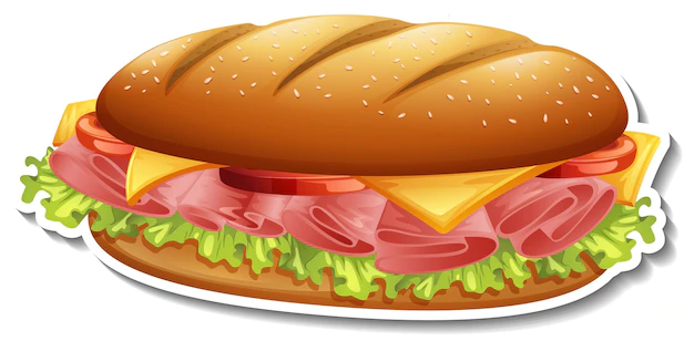 Free Vector | Hamburger sticker on white background