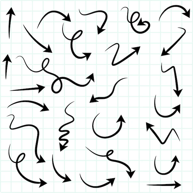 Free Vector | Hand draw arrow sketch set design
