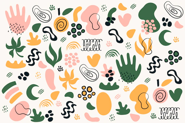 Free Vector | Hand drawn abstract organic shapes background