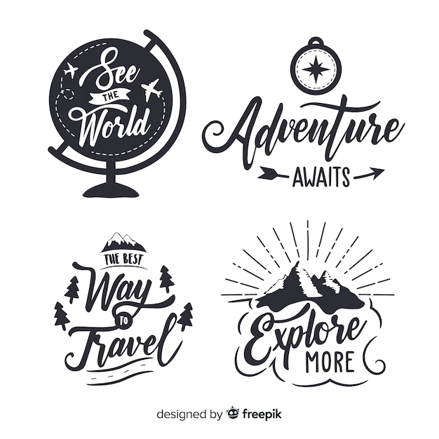 Free Vector | Hand drawn adventure logo collection