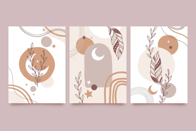 Free Vector | Hand drawn boho covers collection
