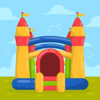 Free Vector | Hand drawn bounce house illustration