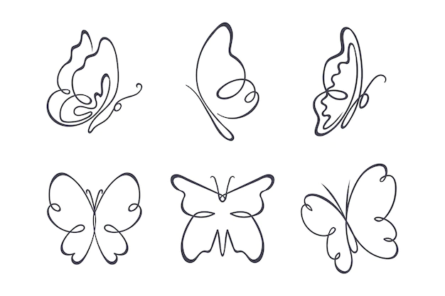 Free Vector | Hand drawn butterfly outline pack