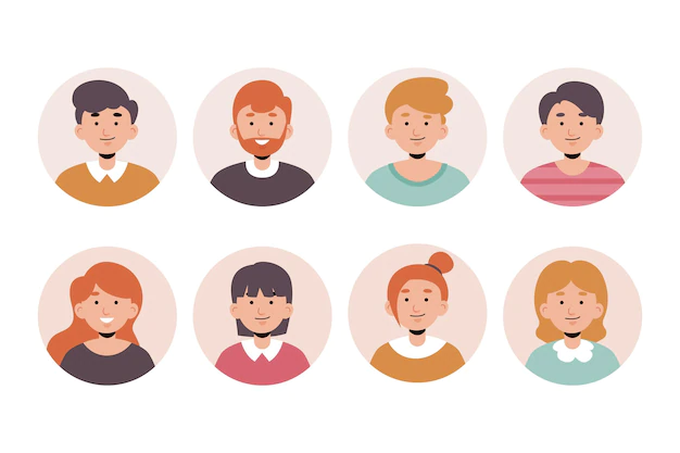 Free Vector | Hand drawn different people icons pack