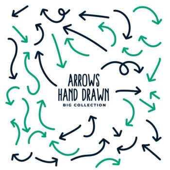 Free Vector | Hand drawn directional arrows in doodle style