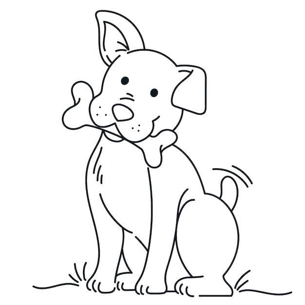 Free Vector | Hand drawn dog outline illustration