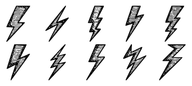Free Vector | Hand drawn doodle electricity storm