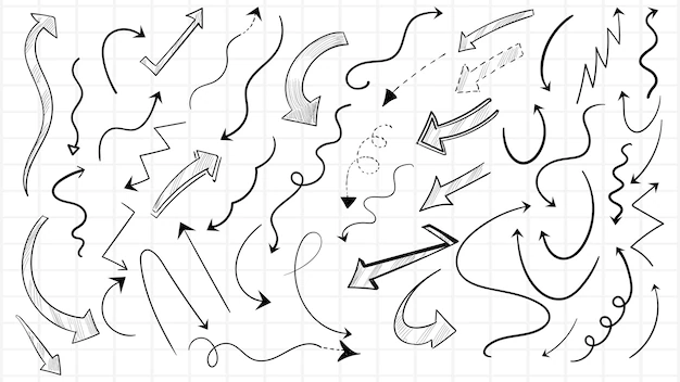 Free Vector | Hand drawn doodle sketch arrow set