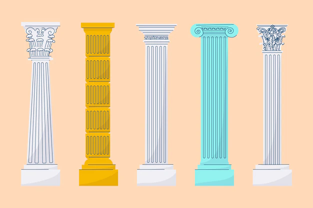 Free Vector | Hand drawn flat design greek statue collection