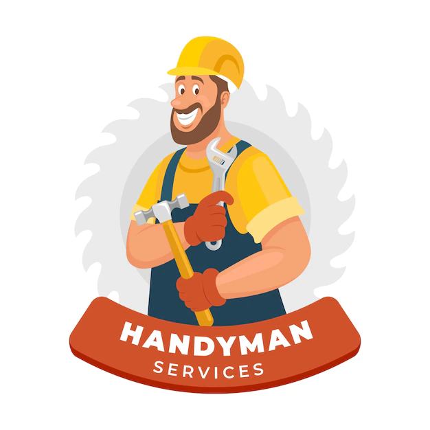 Free Vector | Hand drawn flat design handyman logo