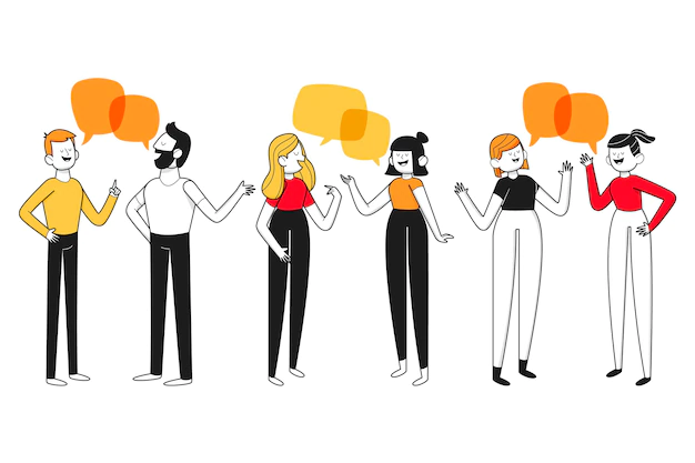 Free Vector | Hand drawn flat design of people talking