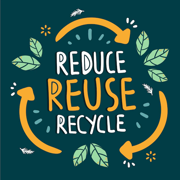 Free Vector | Hand drawn flat design reduce reuse recycle lettering